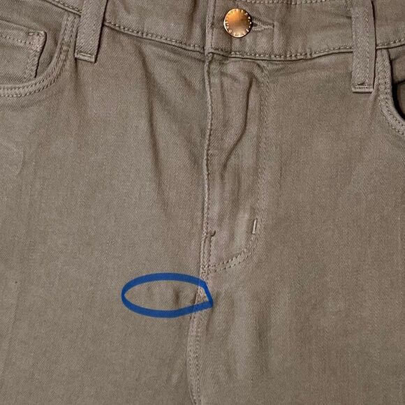 L'Agence Sada Jeans Womens 30 Green Basil Cropped High Rise Slim Raw Hem Pants - Picture 11 of 11